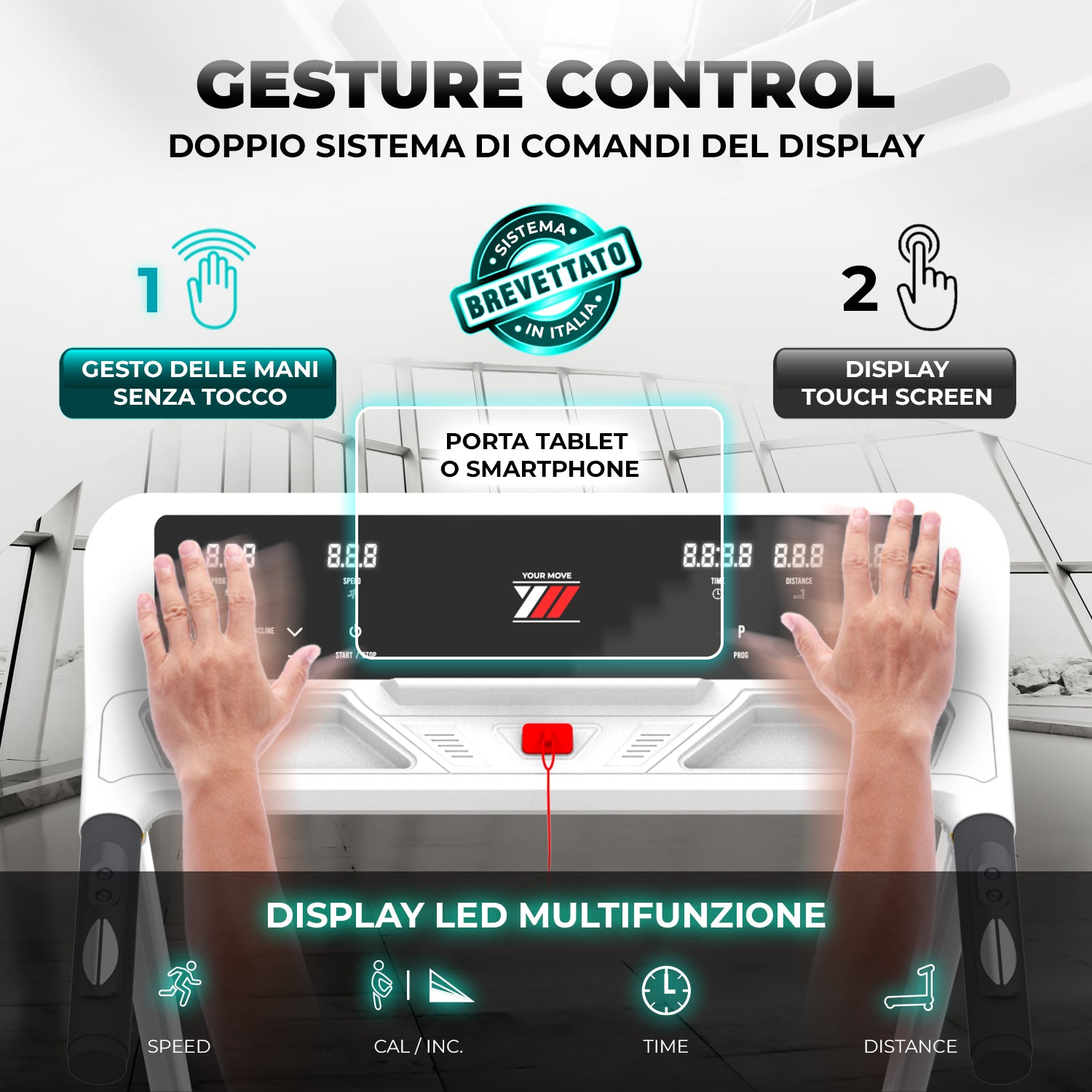 Tapis roulant NEXT 4000 PRO |  Gesture Control